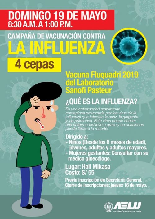 Campaña de vacunación contra la Influenza AELU Asociación Estadio